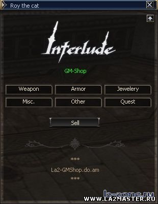 GM Shop ��� Interlude by Lraj. v0.5